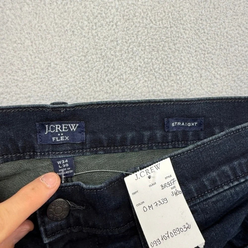 J.Crew Jeans Mens 34x30 Dark Straight Flex Denim Casual Cotton Flex 5 Pocket